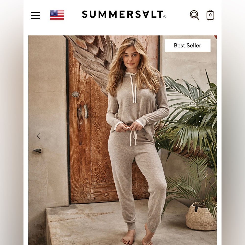 BN w/ Tags Summersalt - The Coziest Cashmere Blend Jogger - Toffee - S